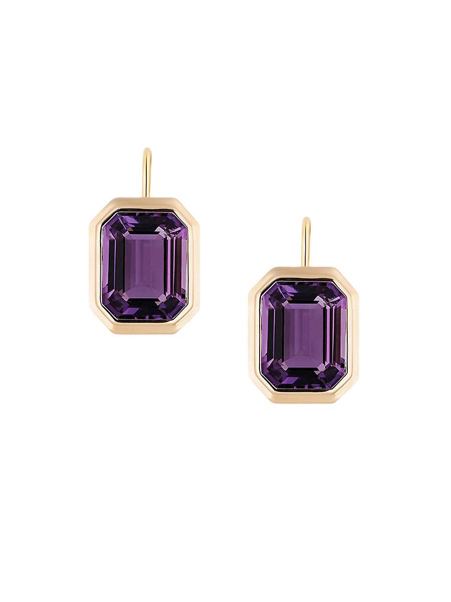 Womens Manhattan 18K Gold & Amethyst Drop Earrings Product Image