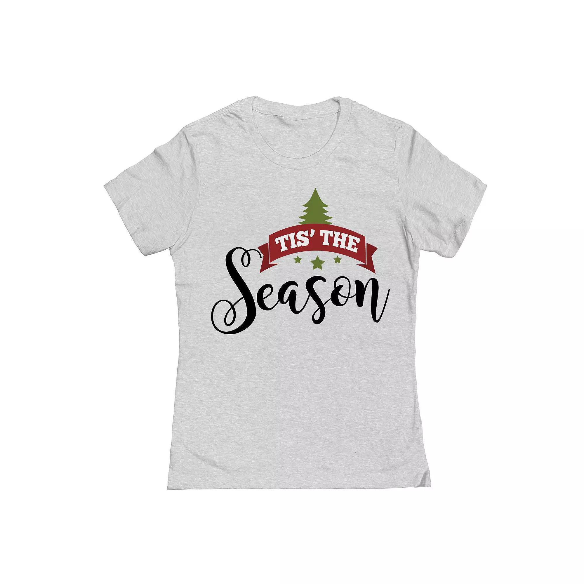 Junior's Christmas Tis Season Graphic Tee, Women's,  Product Image