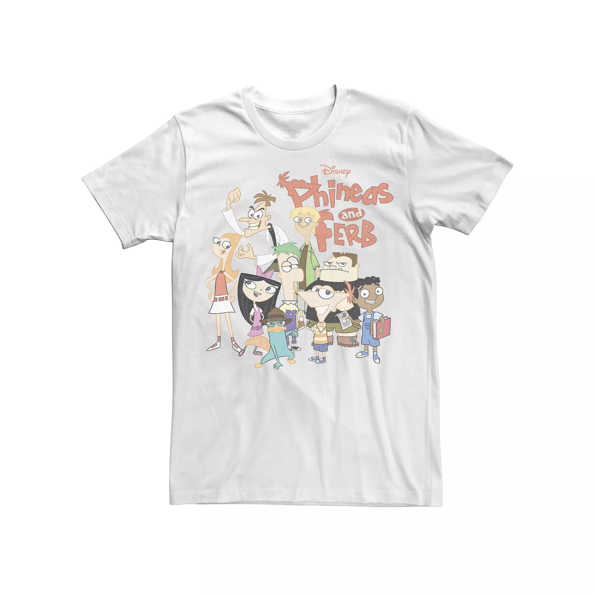 Big & Tall Disney Phineas And Ferb The Group Logo Tee, Men's,  Product Image