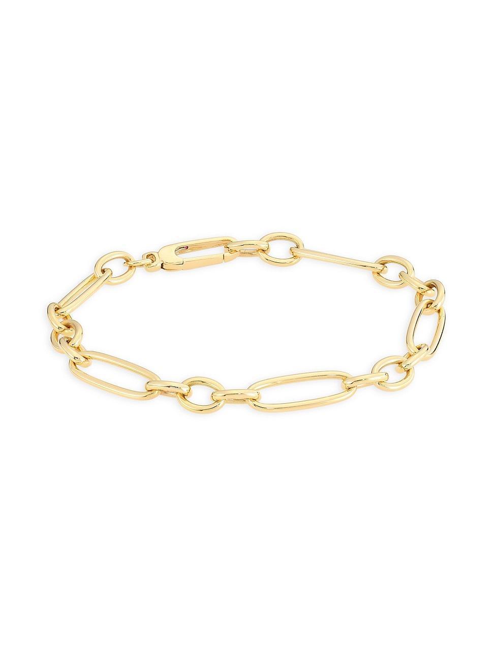 Yellow Gold Alternating Long and Short Oval Link Bracelet Product Image