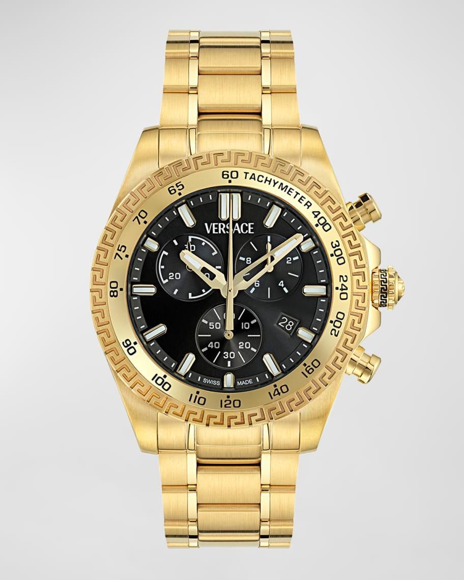 Versace Mens Chrono X Gold Tone Stainless Steel Bracelet Watch Product Image