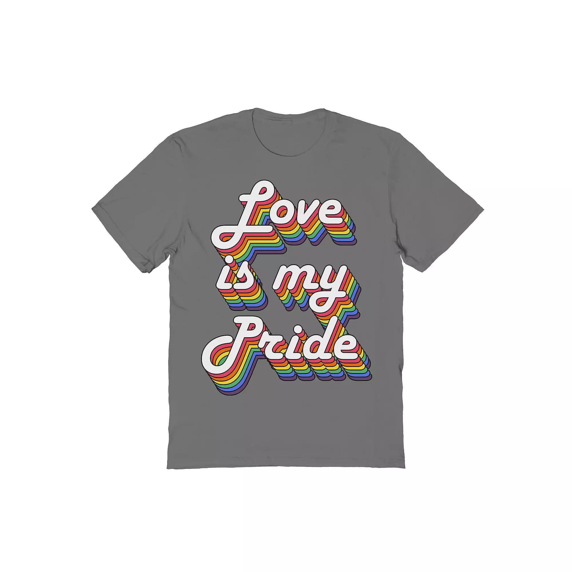 Men's COLAB89 by Threadless Love Is My Pride Pride Graphic Tee, Size: Medium, Grey Product Image