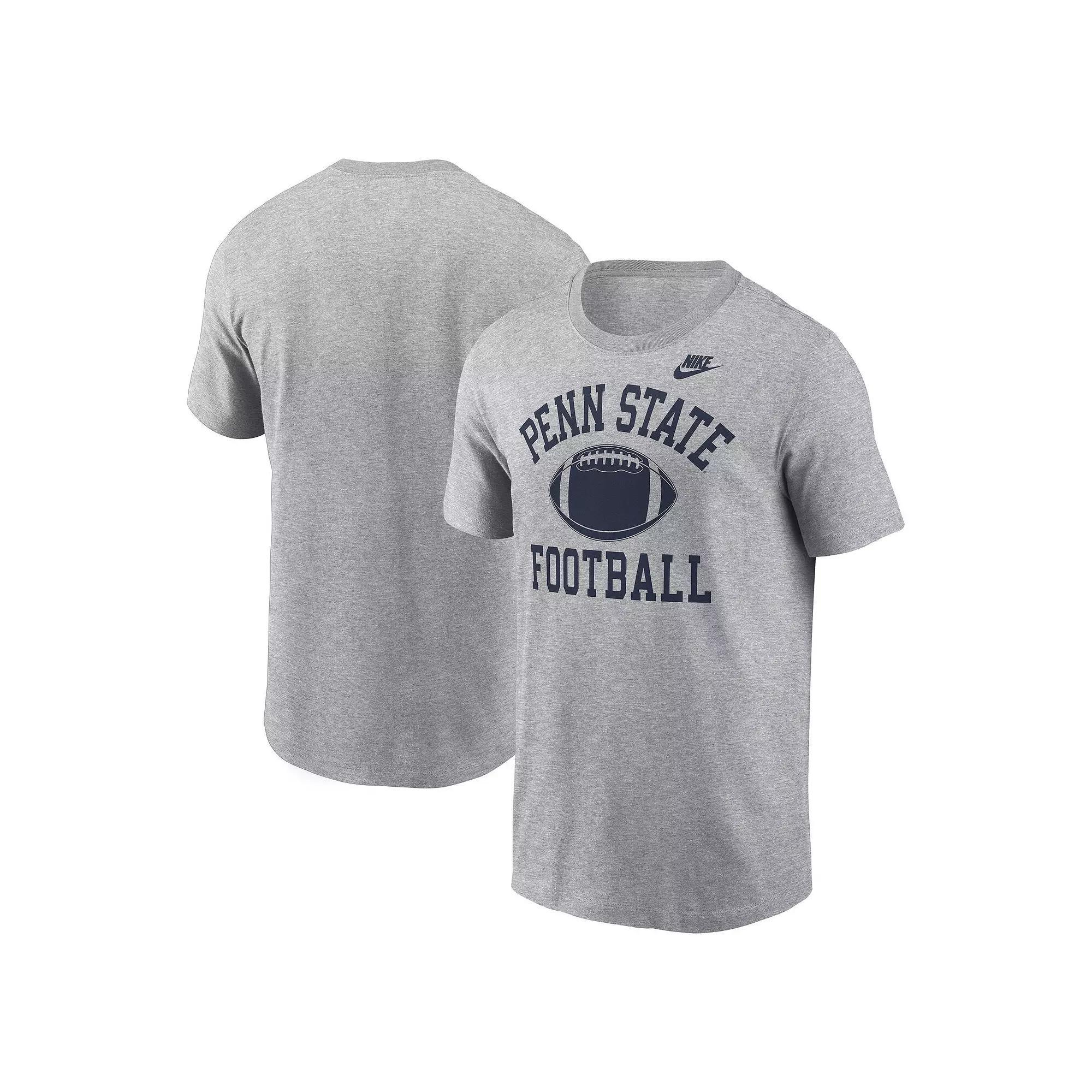 Men's Nike Heather Gray Penn State Nittany Lions Legacy Football Icon T-Shirt, Size: Small, Grey Product Image
