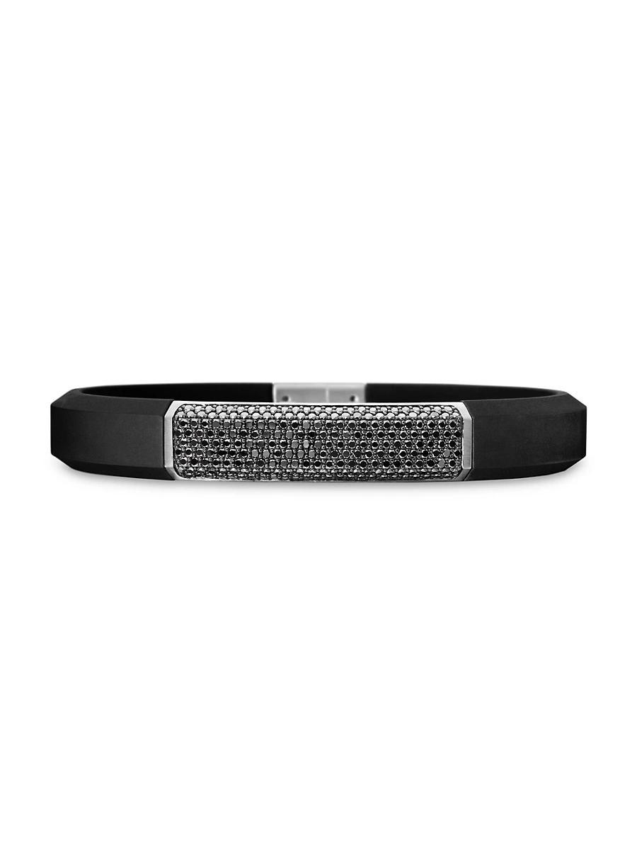 David Yurman Sterling Silver Streamline Black Diamond Pave Black Rubber Bracelet Product Image