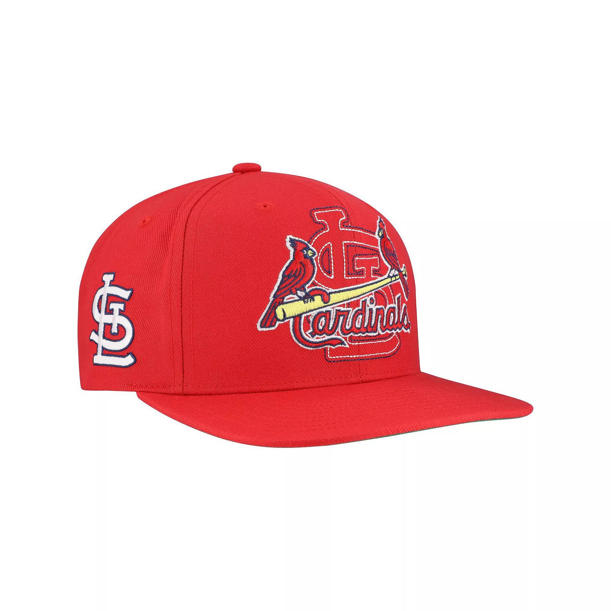 Men's Mitchell & Ness Red St. Louis Cardinals Double Up Snapback Hat Product Image