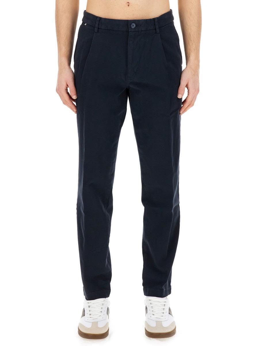 HUGO BOSS Cotton Pants In Blue Product Image