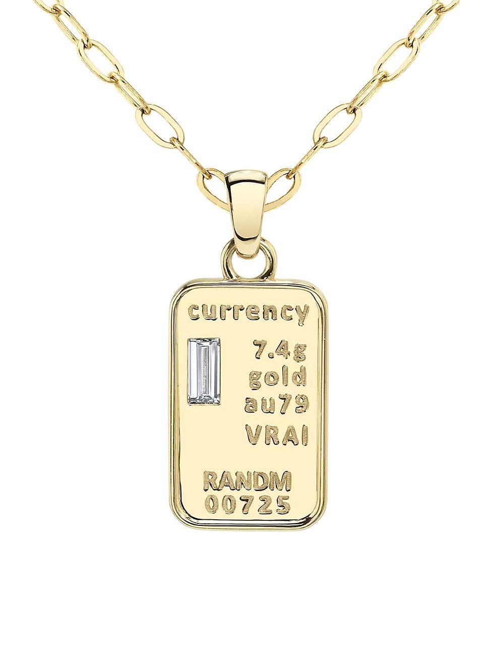 Womens Currency 14K Yellow Gold & 0.25 TCW Lab-Grown Diamond Pendant Necklace Product Image