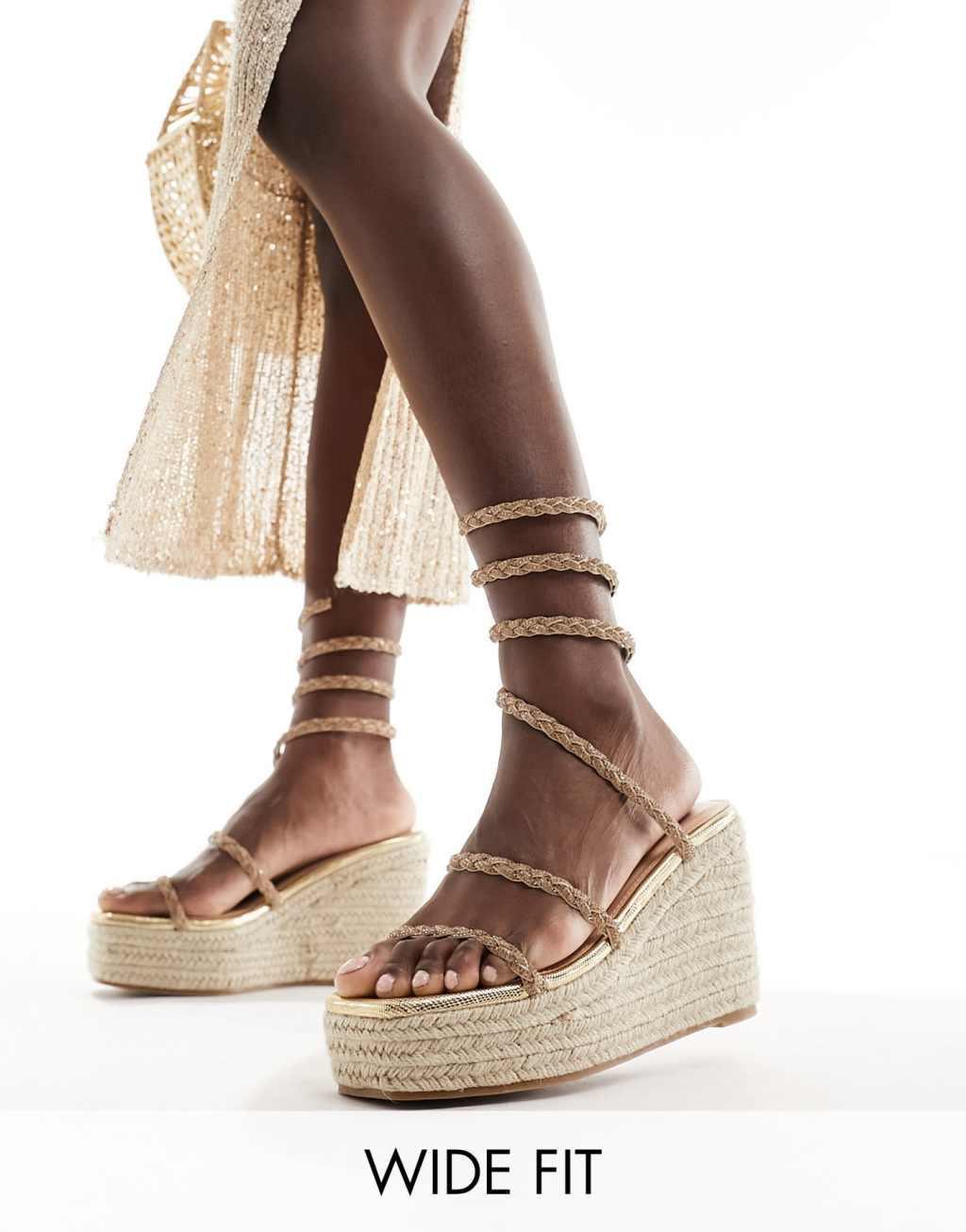 Simmi London Simona embellished espadrilles in gold Product Image