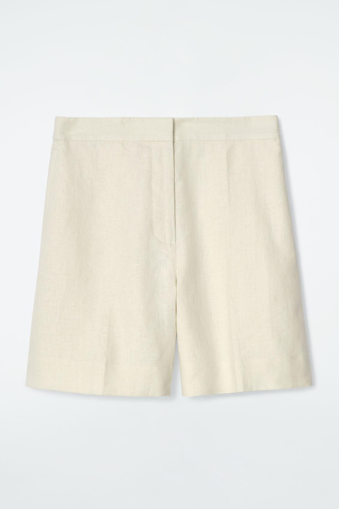 TAILORED ELASTICATED LINEN SHORTS Product Image