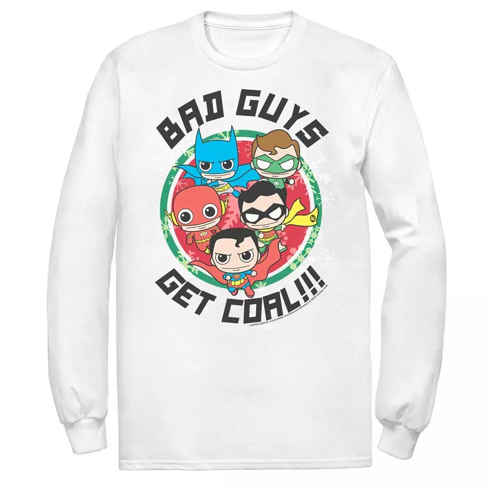 Men's DC Comics Justice League Bad Guys Get Coal Christmas Tee, Size: XXL, White Product Image