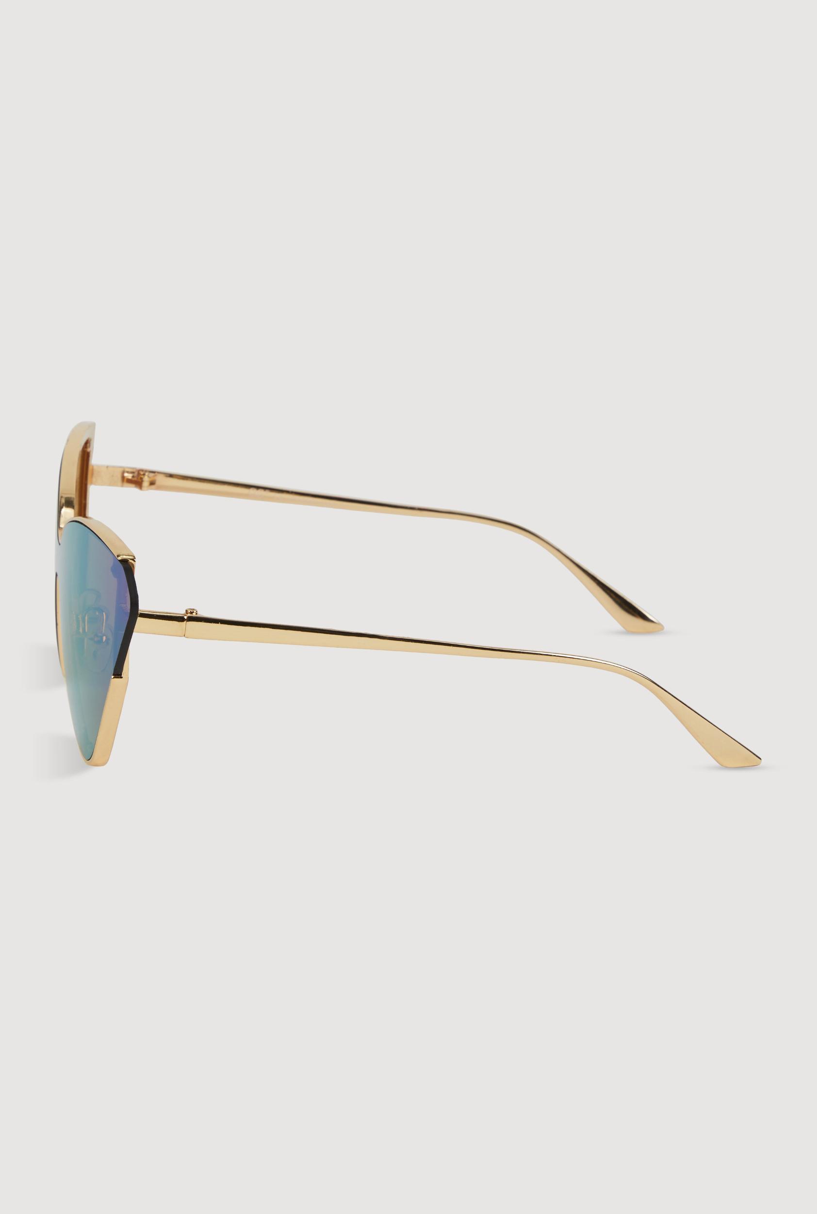 Metallic Frame Cat Eye Sunglasses Unisex Product Image