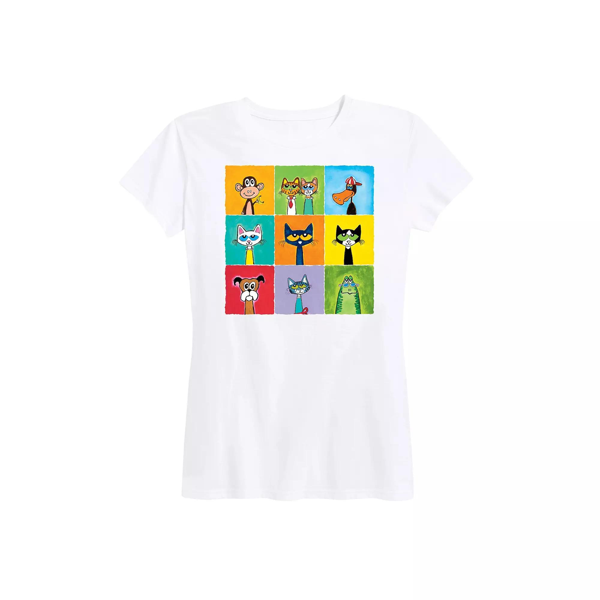 Women's Pete The Cat Family & Friends Collage Graphic Tee, Girl's,  Product Image