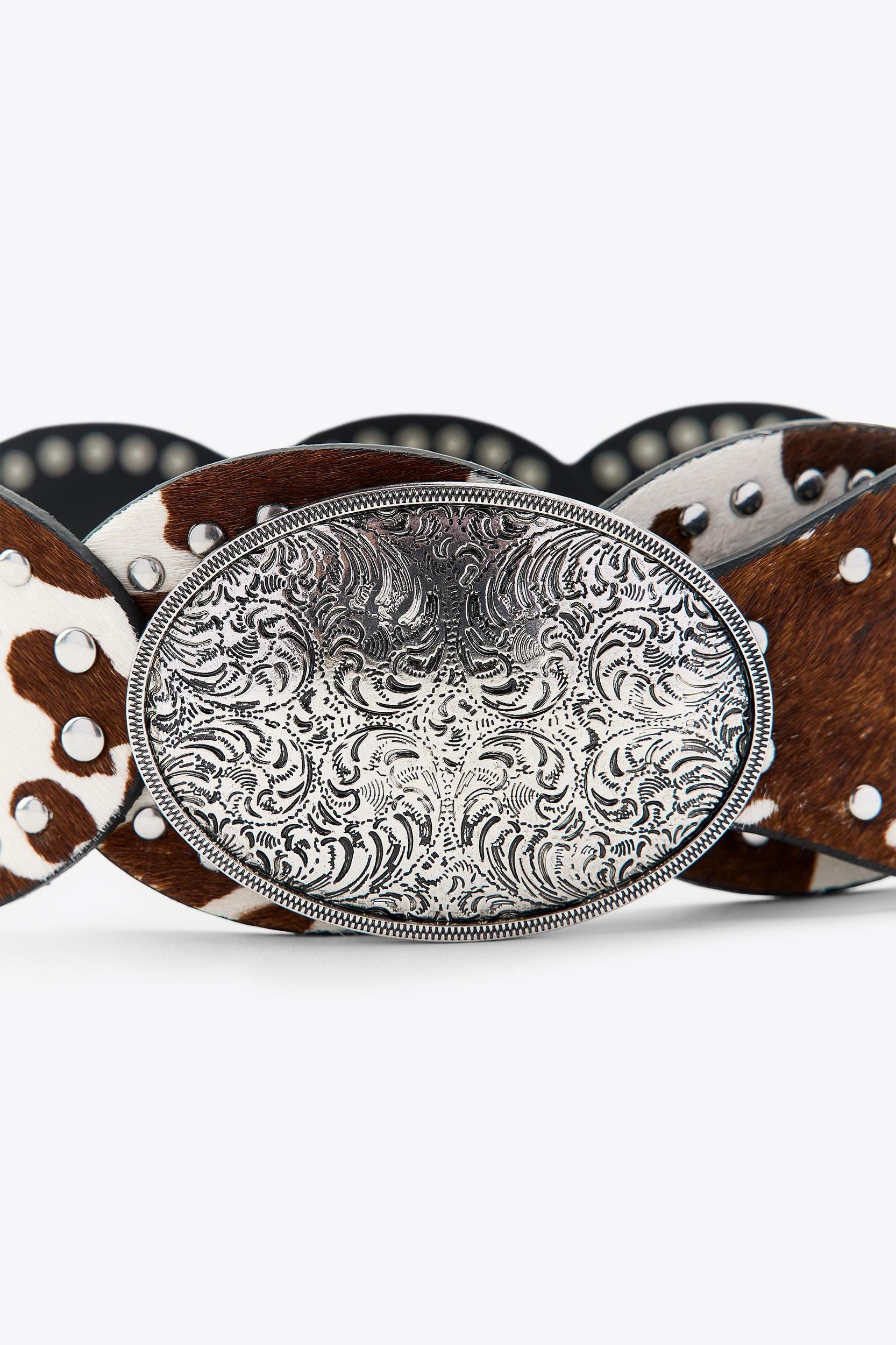 ANIMAL PRINT LEATHER BELT Product Image