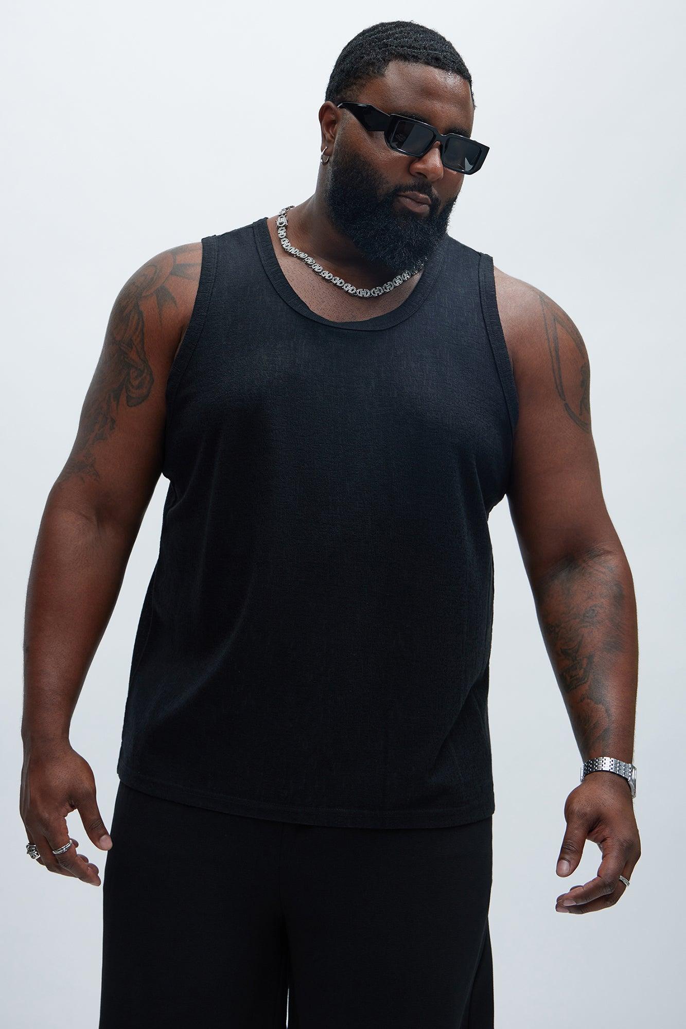 Henrik Textured Tank - Black Product Image