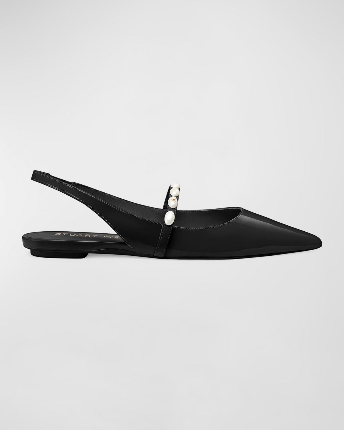 Womens Emilia Pearlita Patent Leather Slingback Flats Product Image