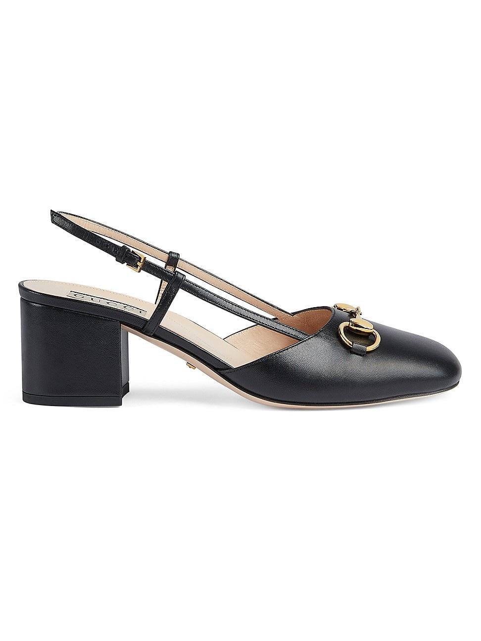 Womens Lady Horsebit Leather Slingback Pumps Product Image