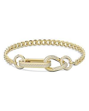 Womens Dextera Goldtone-Plated & Crystal Mixed Link Bracelet Product Image