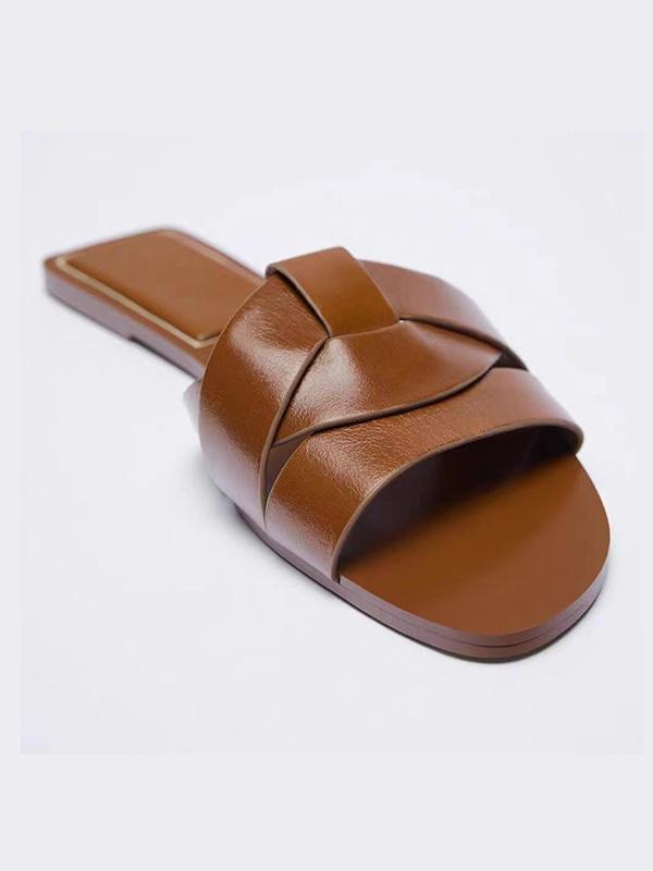 Hollow Open Toe Split-Joint Slippers Product Image