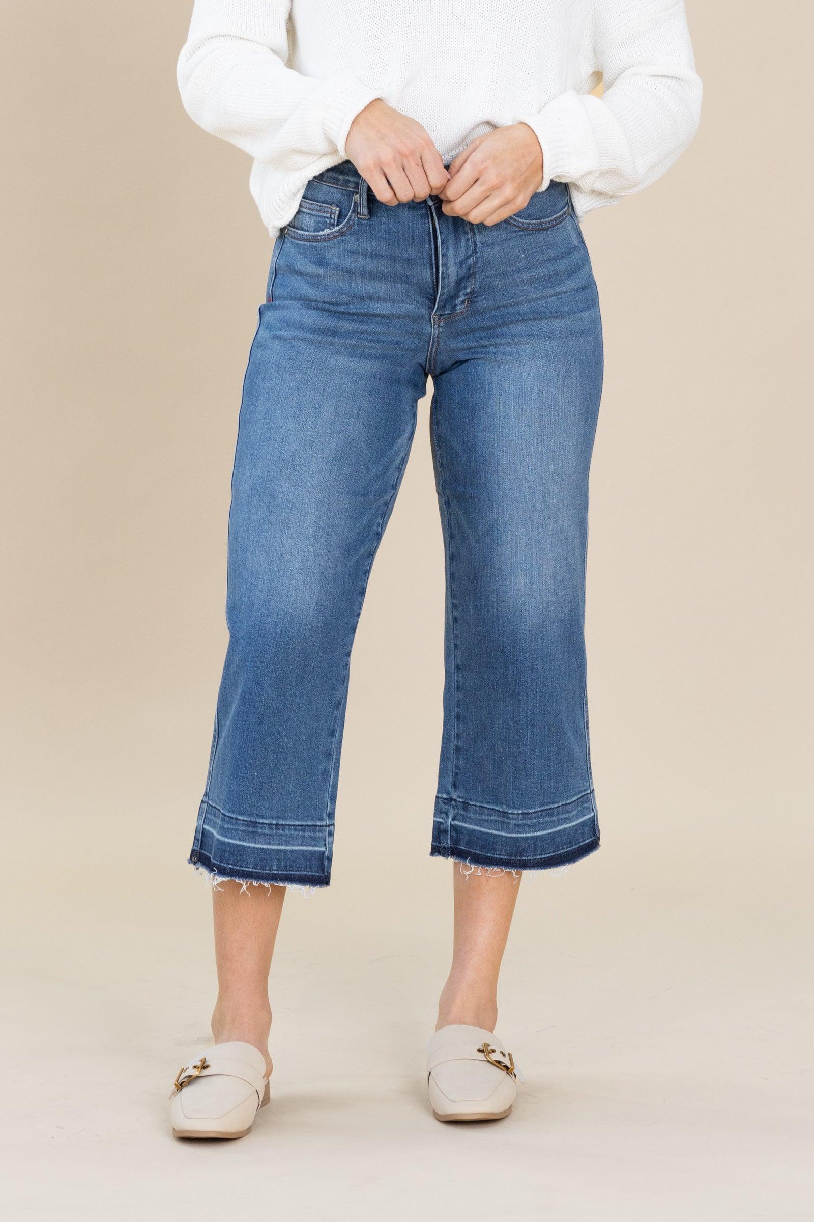 Judy Blue Tummy Control Release Hem Crop Jean Product Image