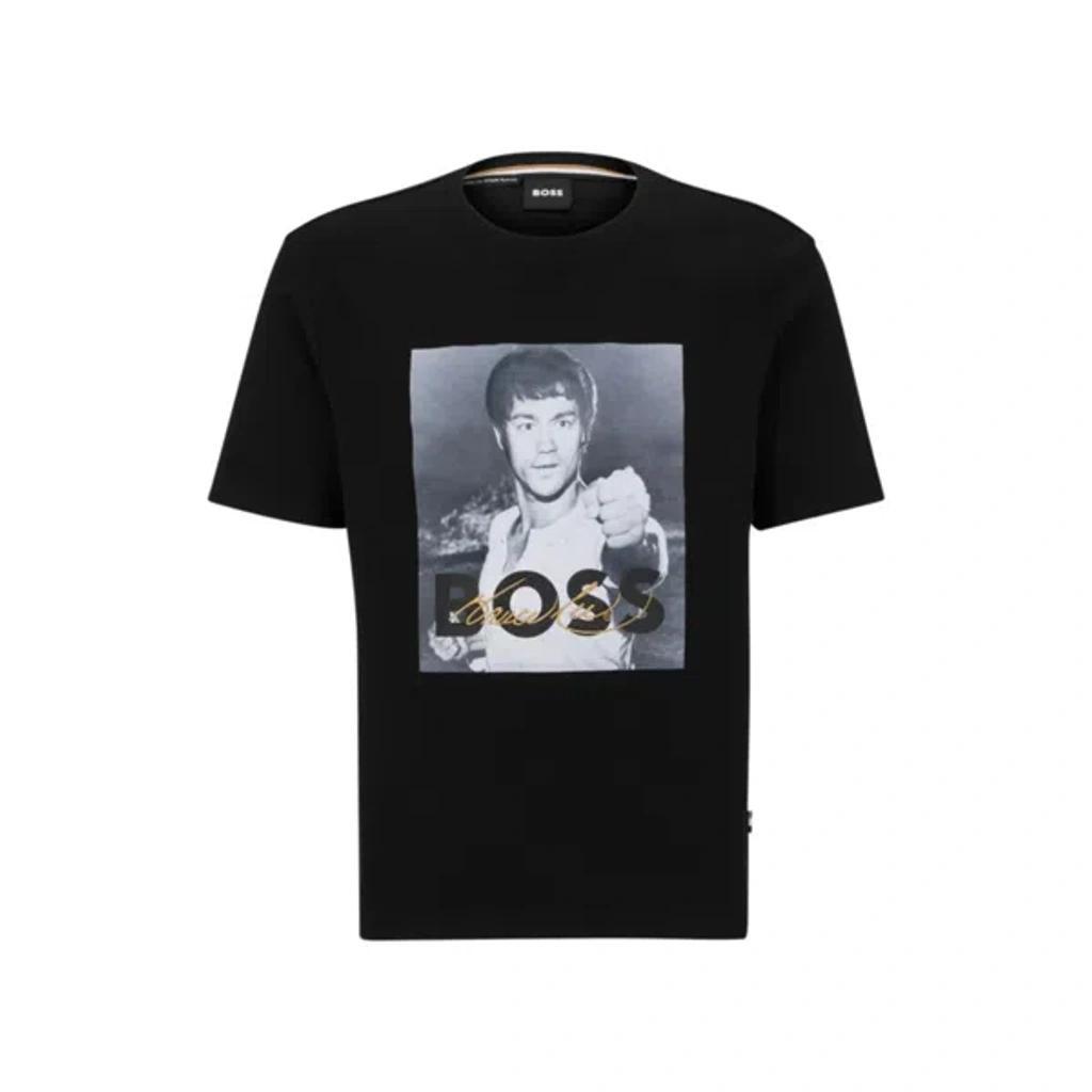 HUGO BOSS Boss X Bruce Lee Gender-neutral T-shirt With Photo Artwork In Black Product Image