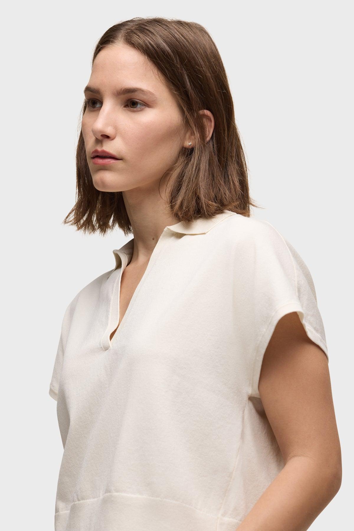 Draped Collared Sweater Female Product Image