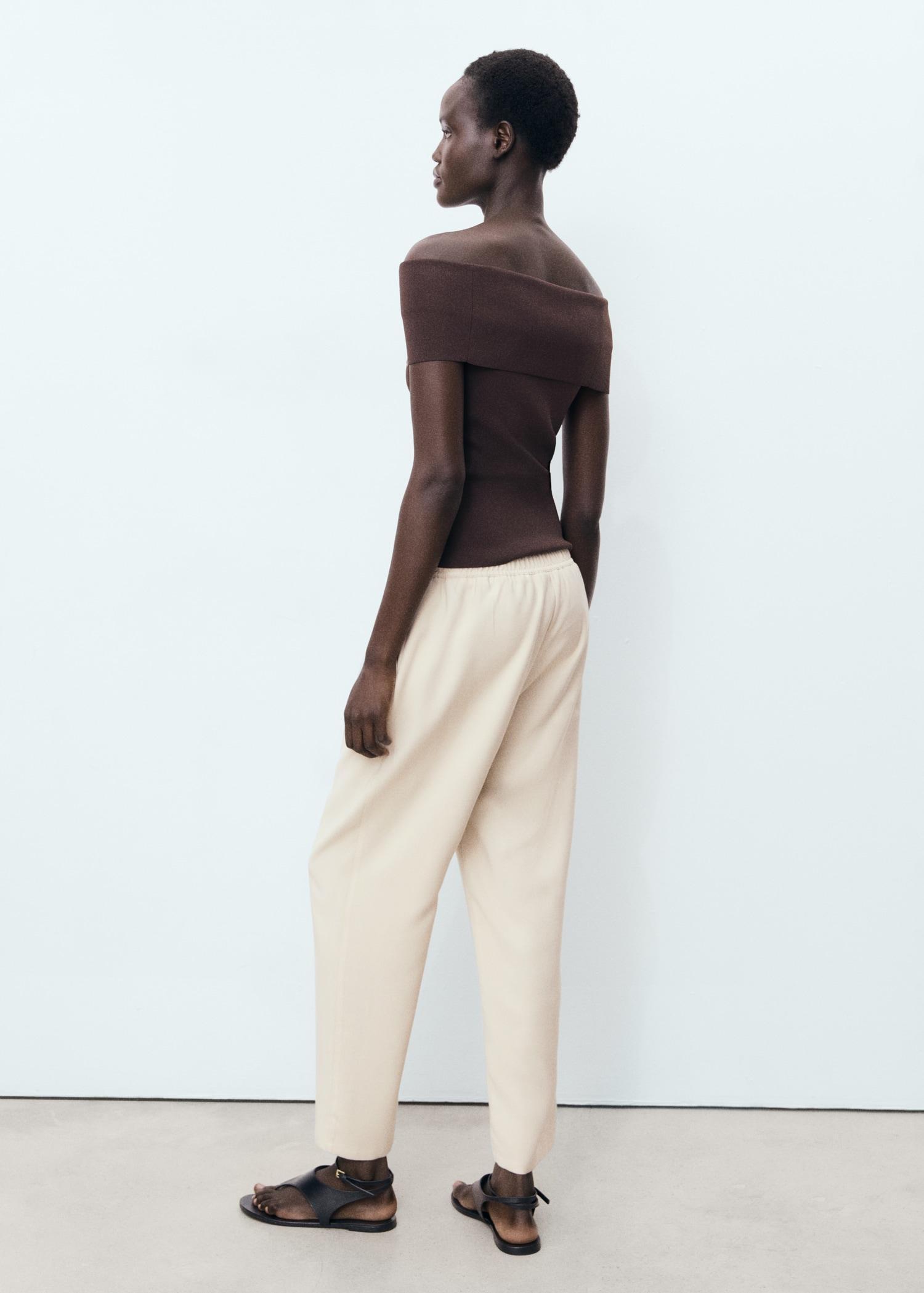 Drawstring flowy pants - Women | MANGO USA Product Image