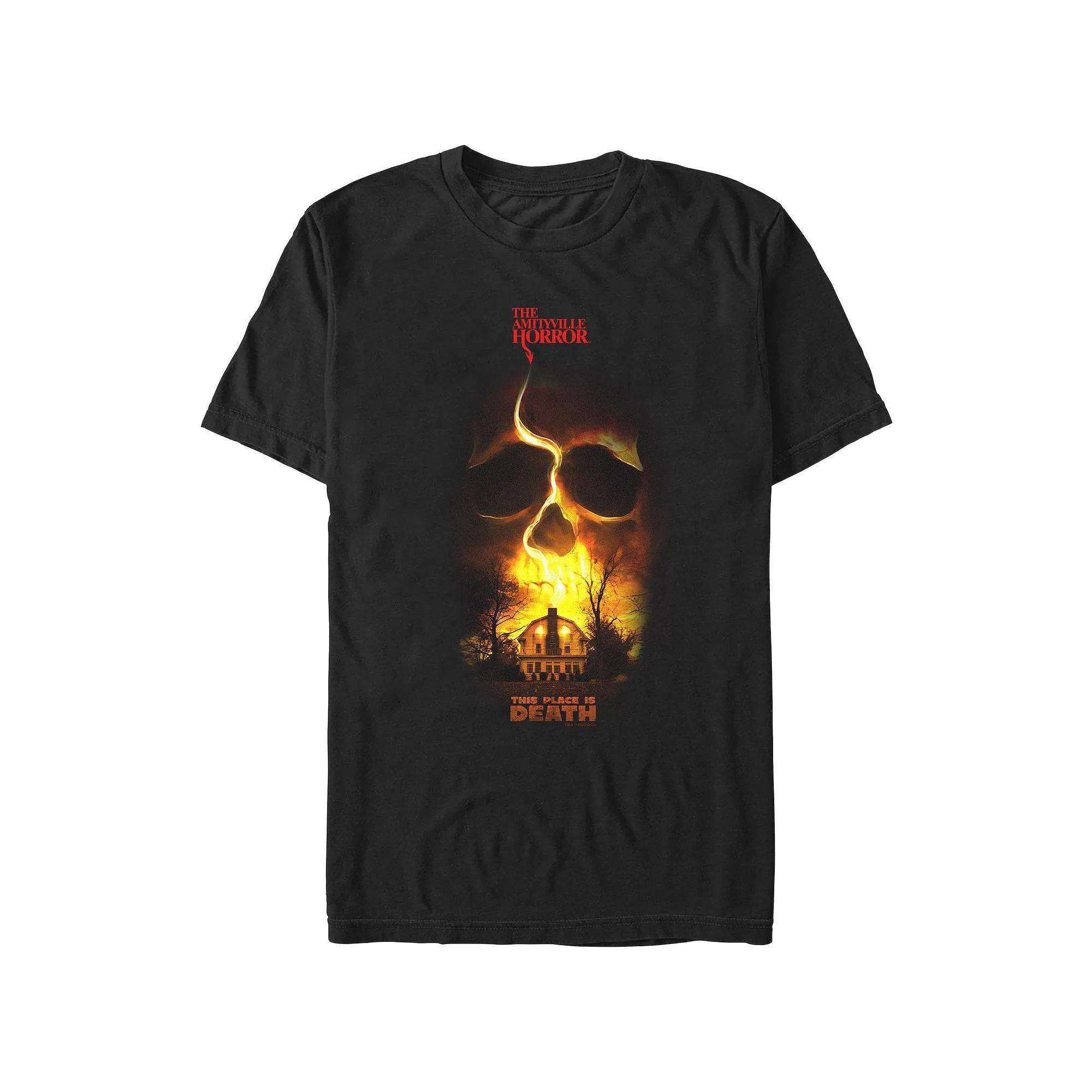 Men's The Amityville Horror The Place Is Death Graphic Tee, Size: Small, Black Product Image