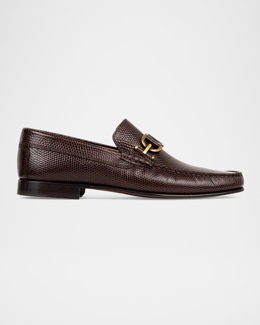 Men's Dacio Lizard-Effect Leather Bit Loafers Product Image