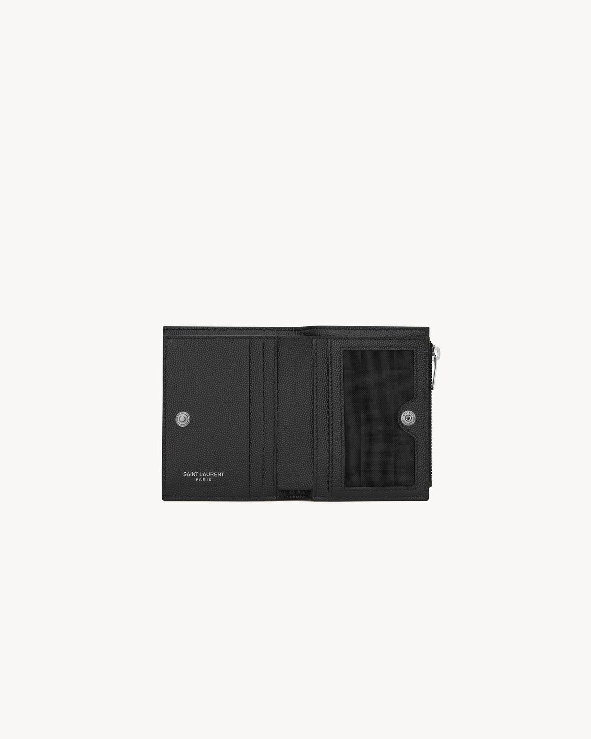 CASSANDRE MATELASSÉ bi-fold wallet in grain de poudre leather | Saint Laurent | YSL.com Product Image