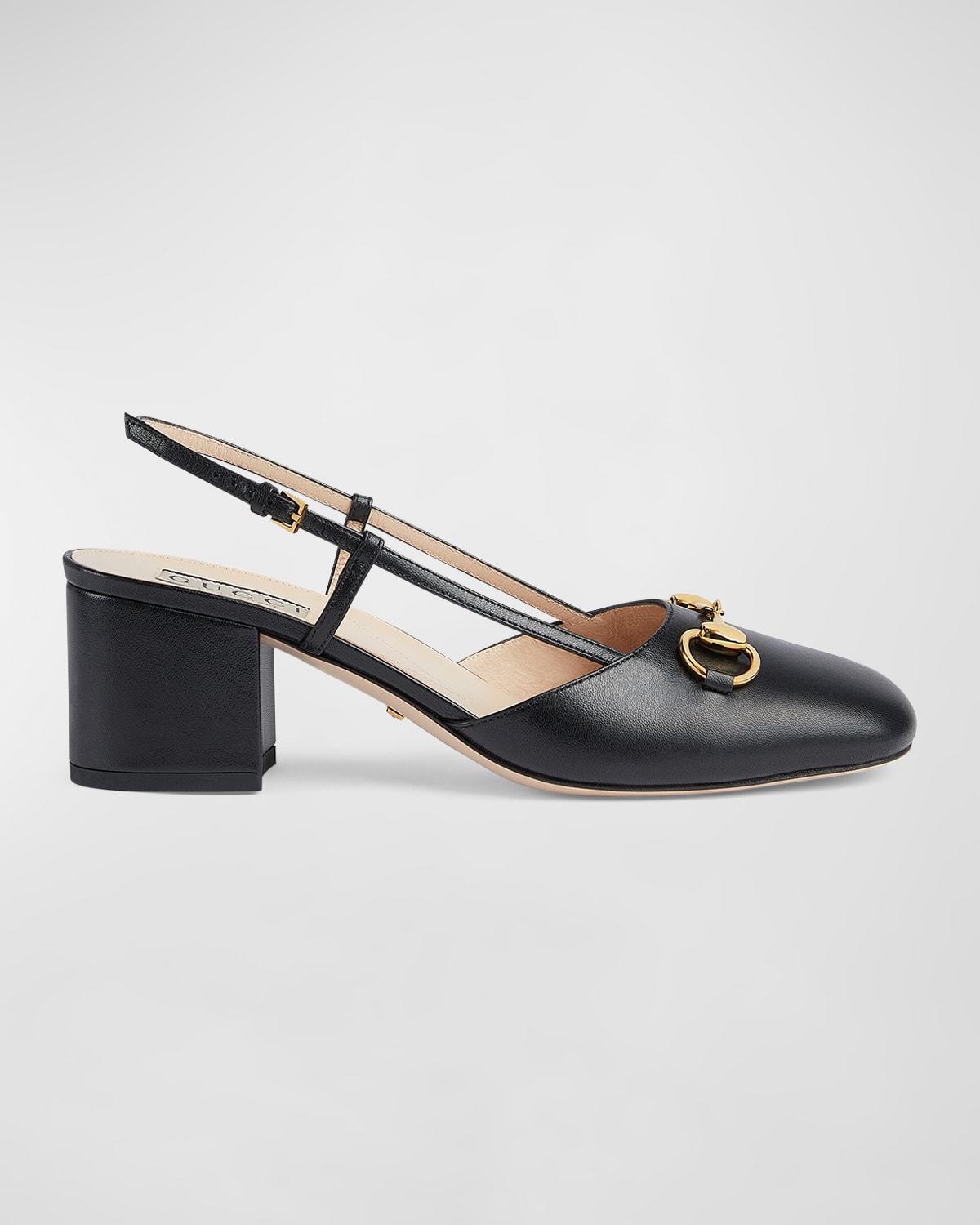 Womens Lady Horsebit Leather Slingback Pumps Product Image