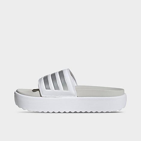 adidas Adilette Platform Slides Zero Metallic/Grey) Women's Sandals Product Image