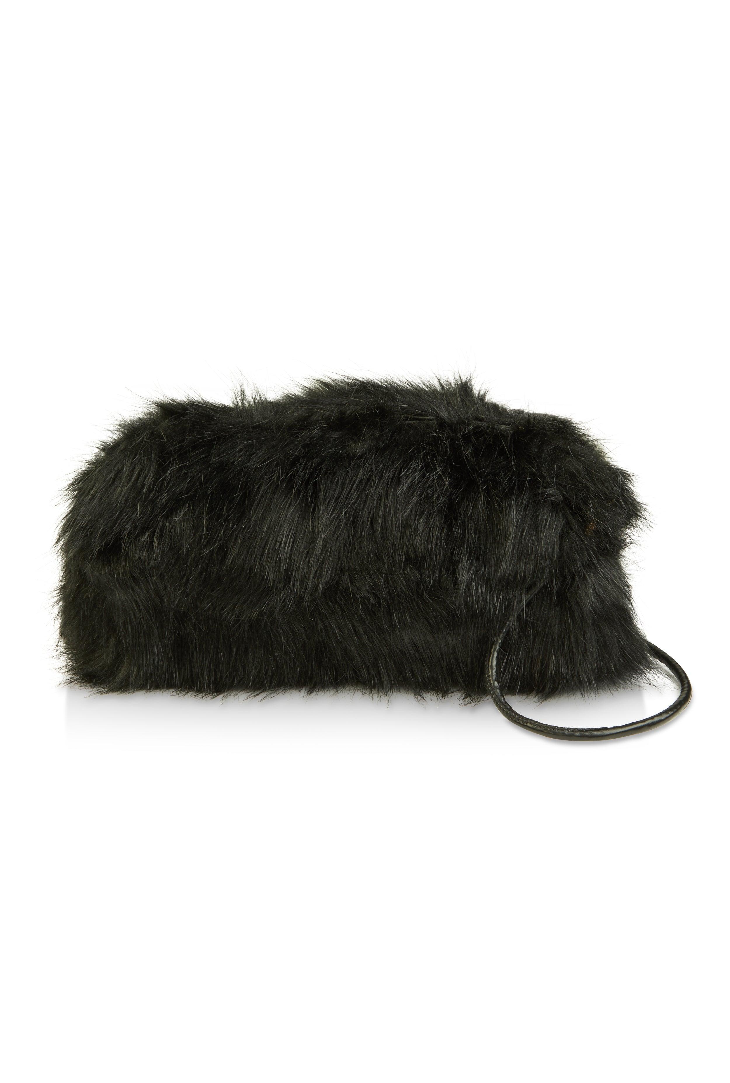 Womens Faux Fur Muff Crossbody Bag Product Image