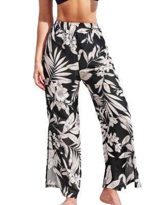 Cupshe Womens Tropical Drawstring Straight Leg Pants Product Image