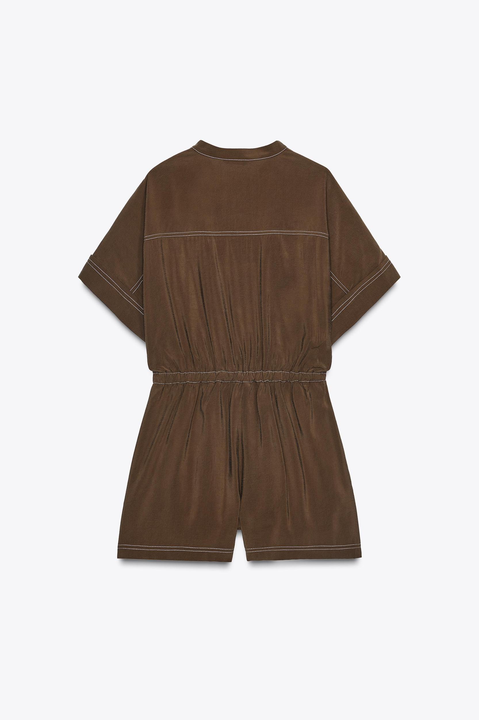 SHORT JUMPSUIT WITH TOPSTITCHING Product Image