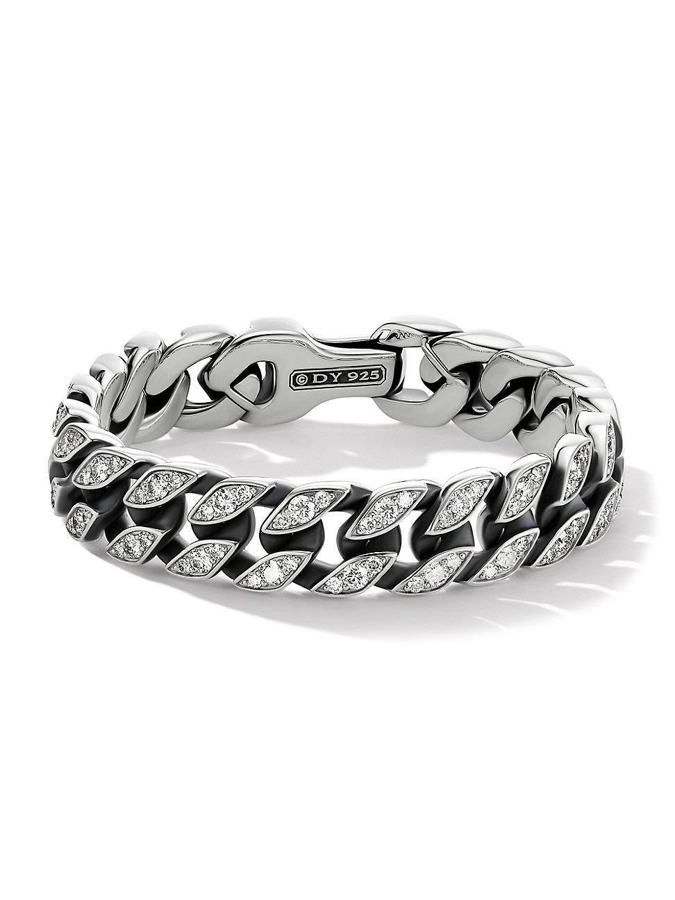 Mens Curb Chain Bracelet in Sterling Silver Product Image