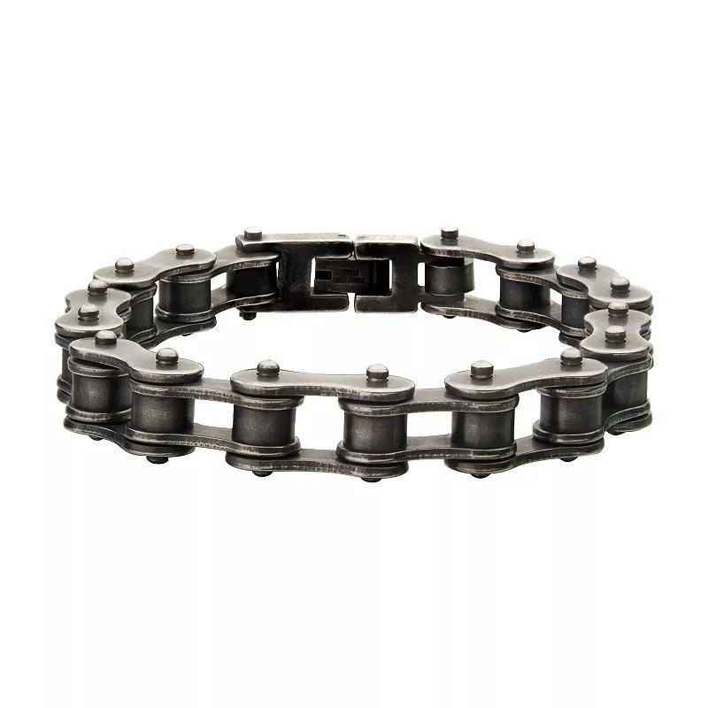 Mens Stainless Steel Motor Chain Bracelet Silver Tone Product Image