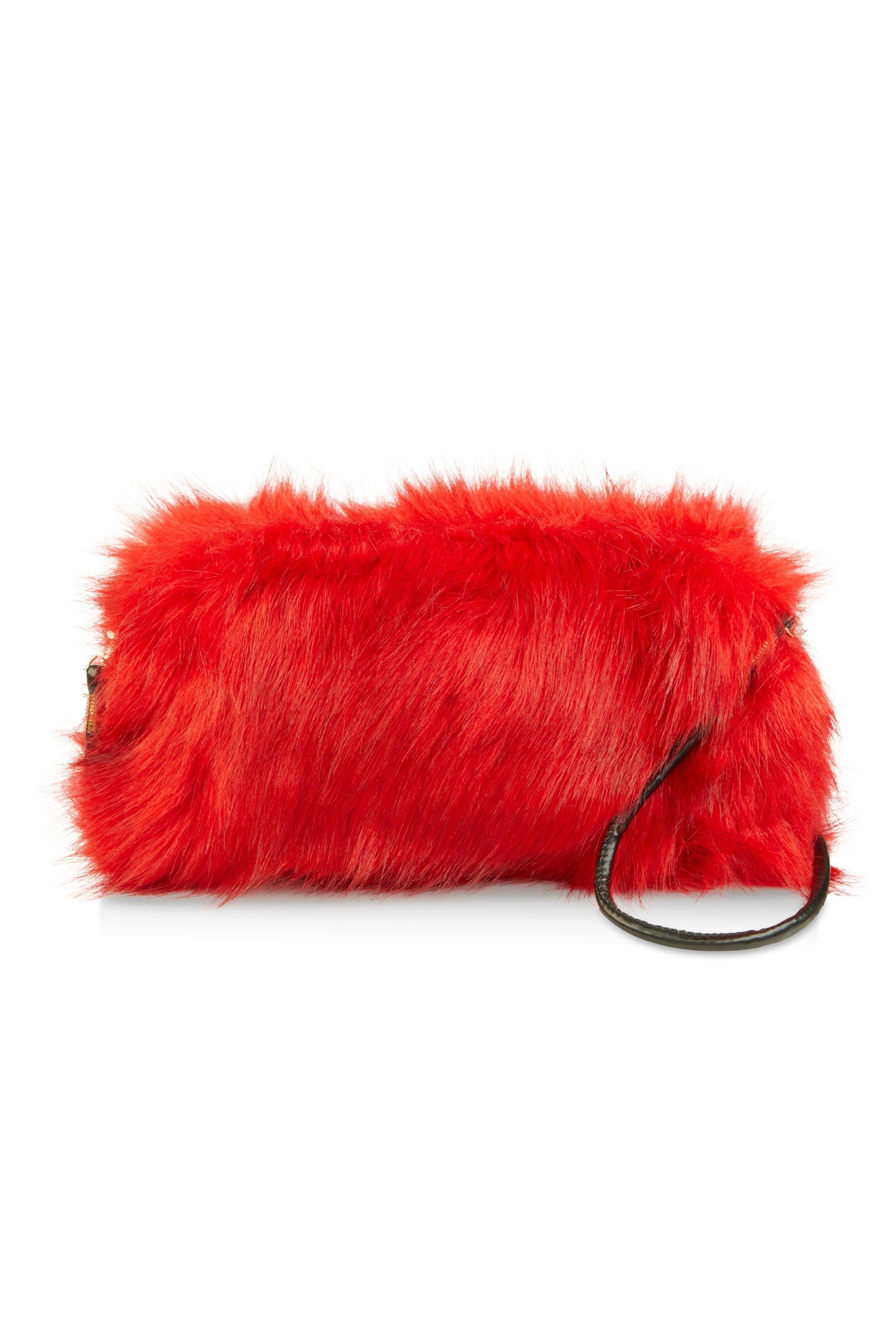 Womens Faux Fur Muff Crossbody Bag Product Image