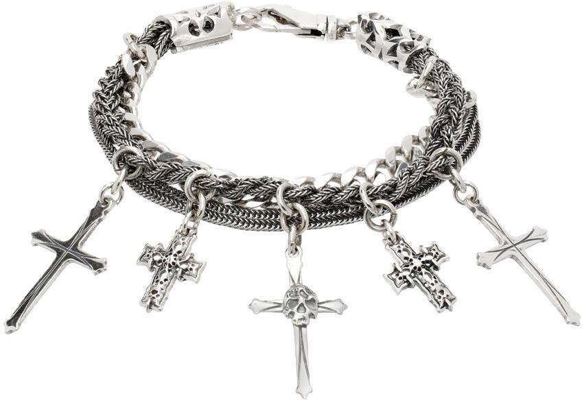 EMANUELE BICOCCHI Silver Cross Charm Bracelet Product Image