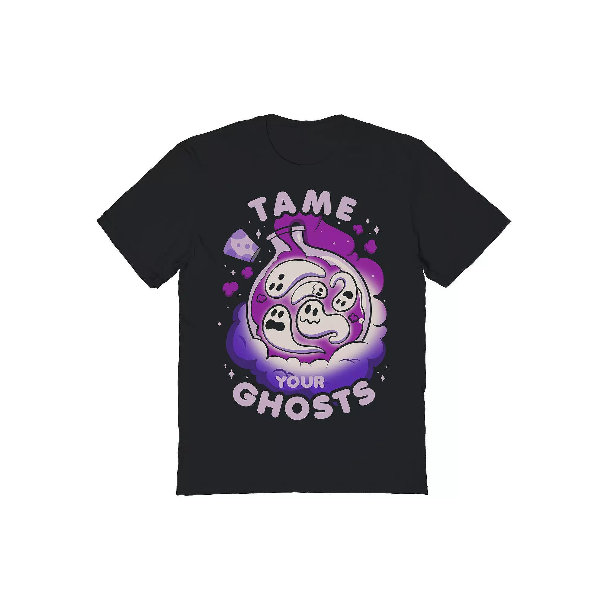 Men's Tame Your Ghosts Halloween Graphic Tee, Size: Small, Black Product Image