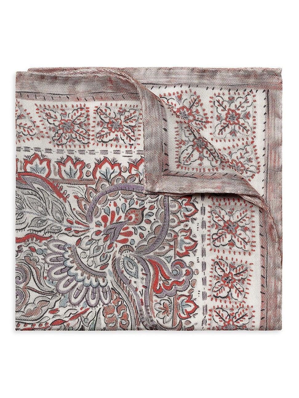 Mens Paisley Silk Pocket Square Product Image