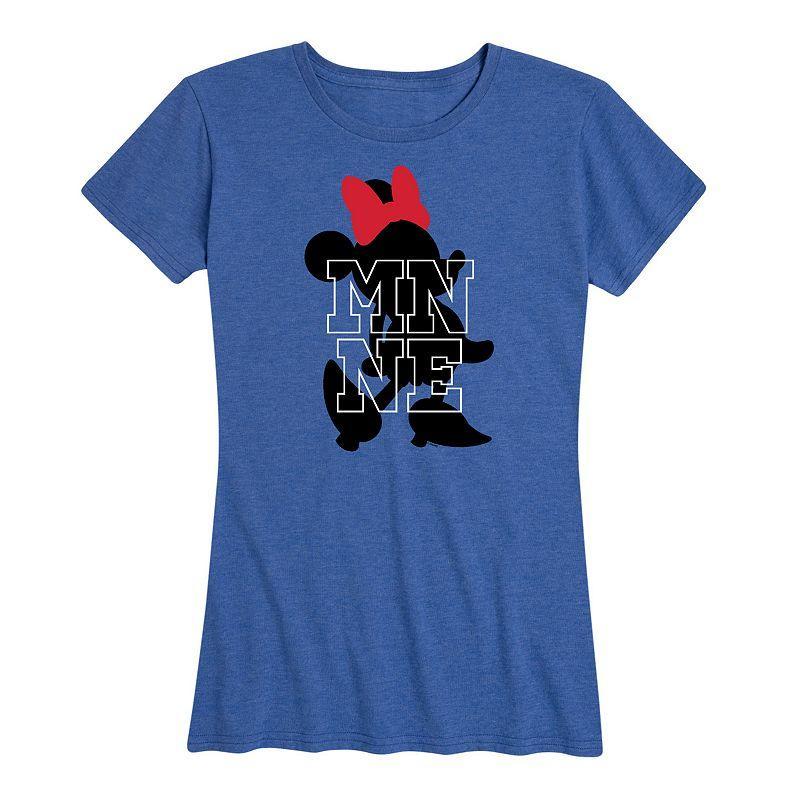 Disneys Minnie Mouse Silhouette Graphic Tee, Womens Grey Gray Product Image