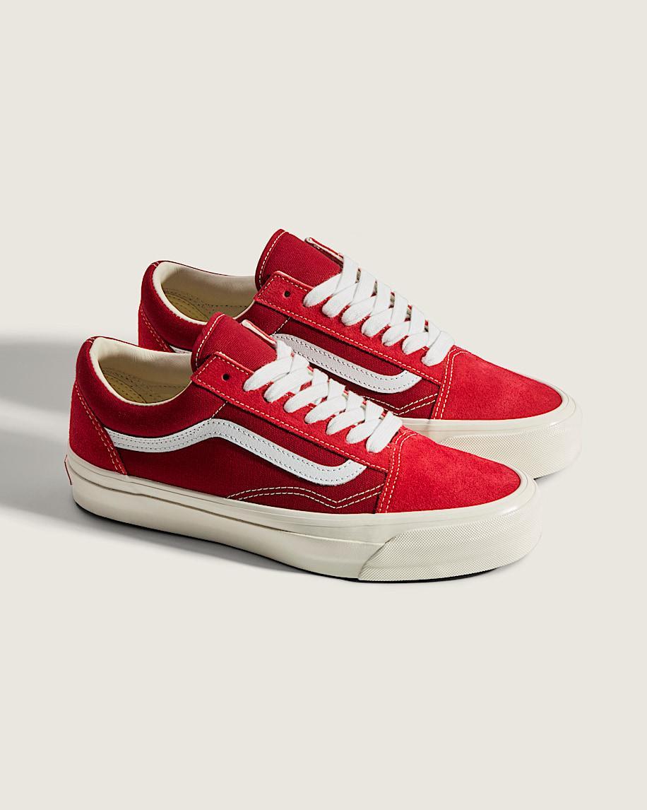 Premium Old Skool Suede Shoe in Red| Vans US Product Image