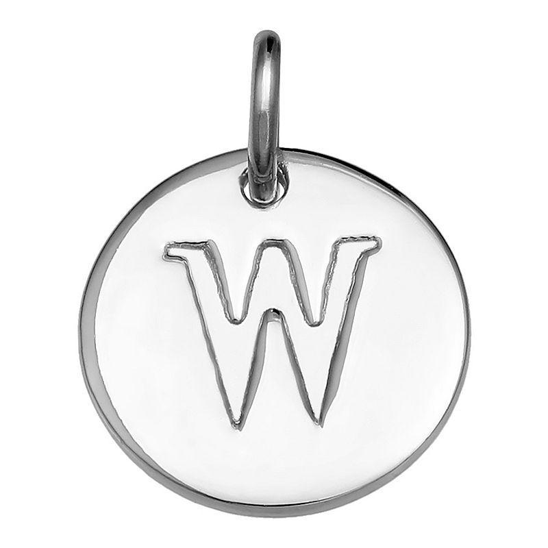 PRIMROSE Sterling Silver Letter Disc Charm, Womens, Sterling Silver N Product Image