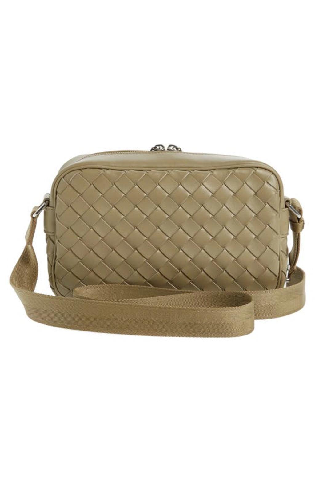 BOTTEGA VENETA Taupe Small Classic Intrecciato Camera Bag In Travertine Product Image