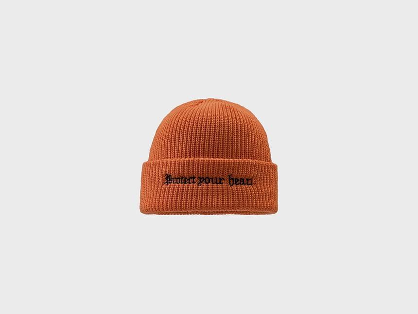 Letter Embroidered Knit Beanie Product Image