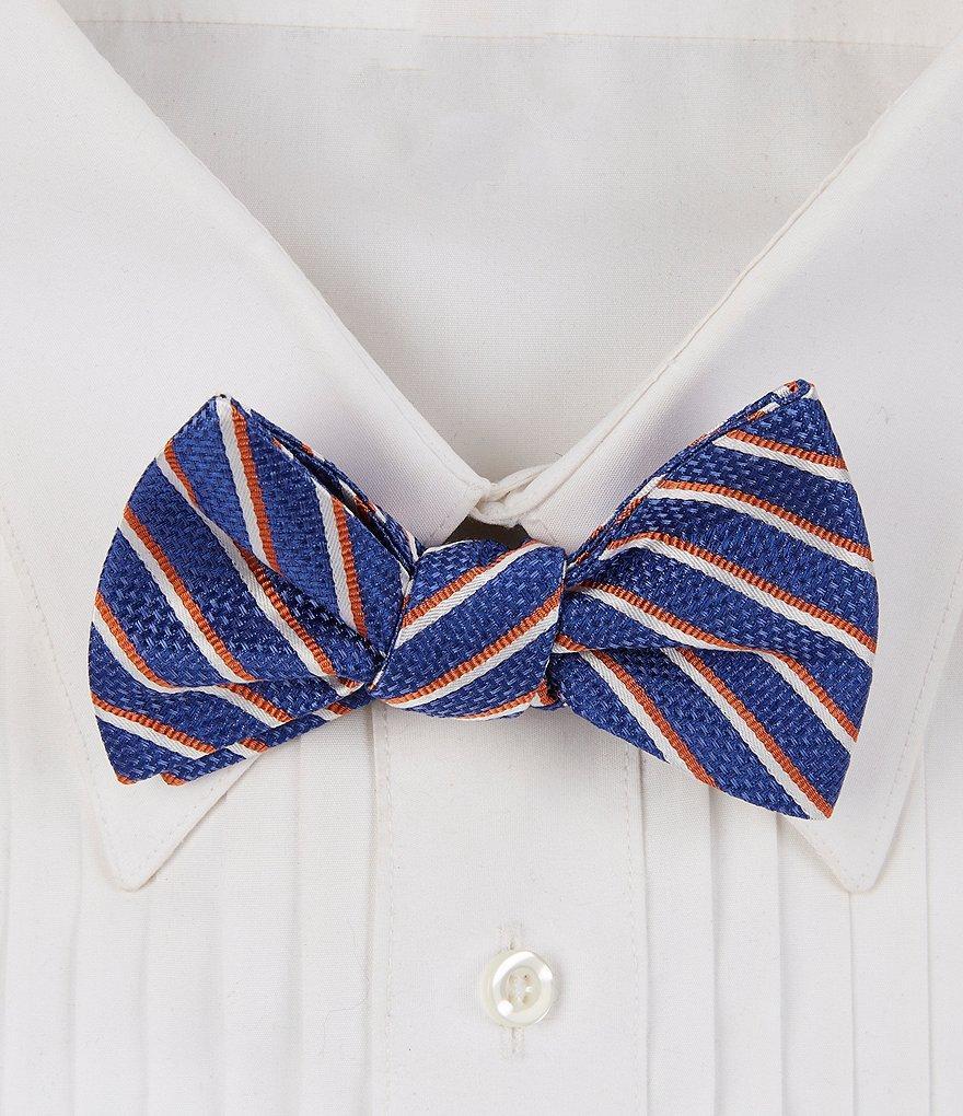 Cremieux Contrast Double Stripe Woven Silk Bow Tie Product Image