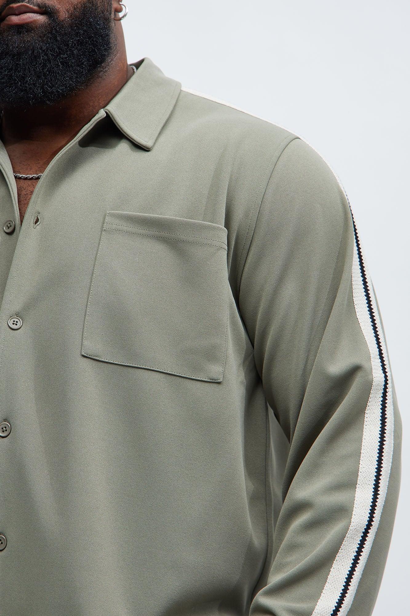 Dennis Pocket Knit Shirt - Olive Product Image