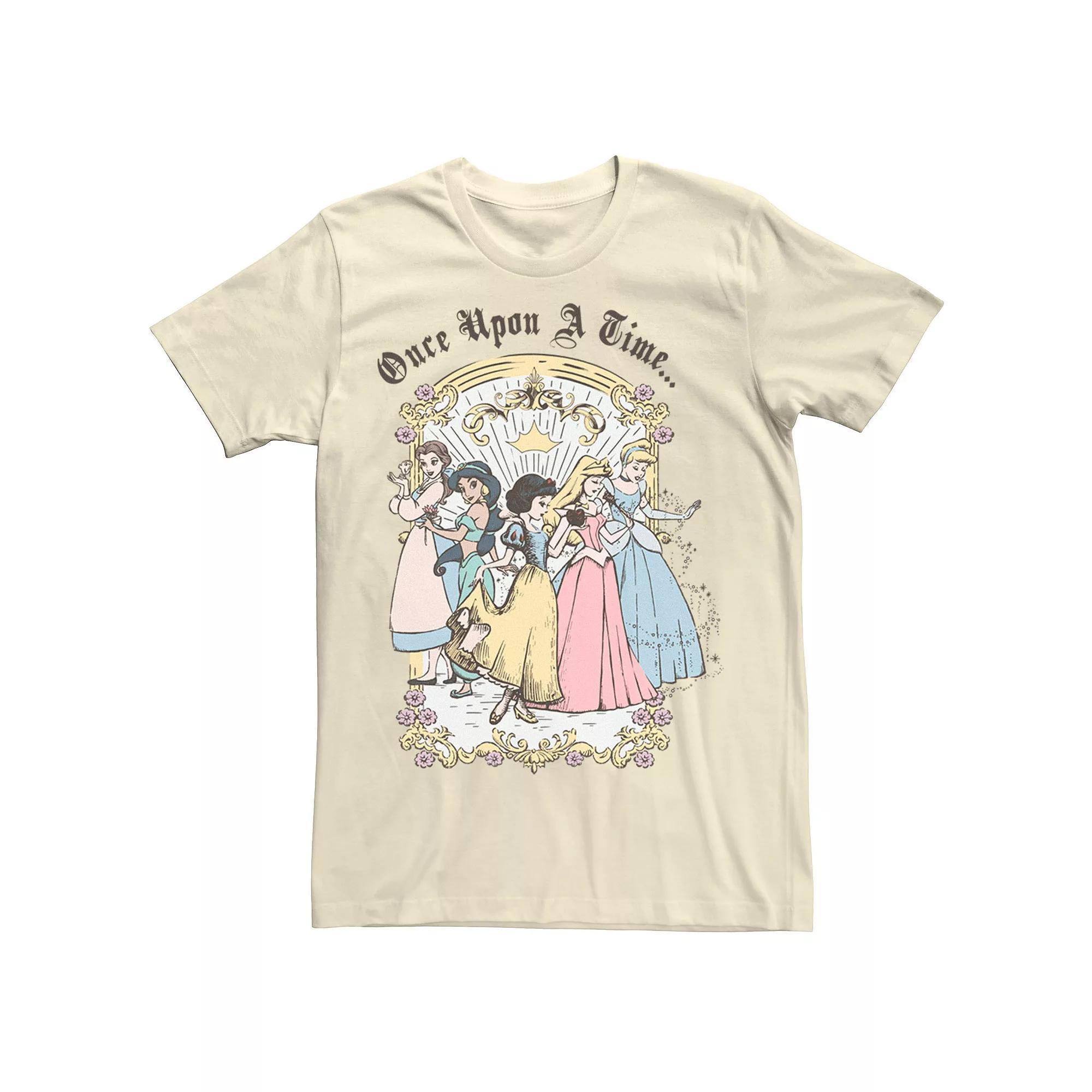 Men's Disney Princess Once Upon A Time Vintage Cartoon Tee, Size: 3XL, White Product Image