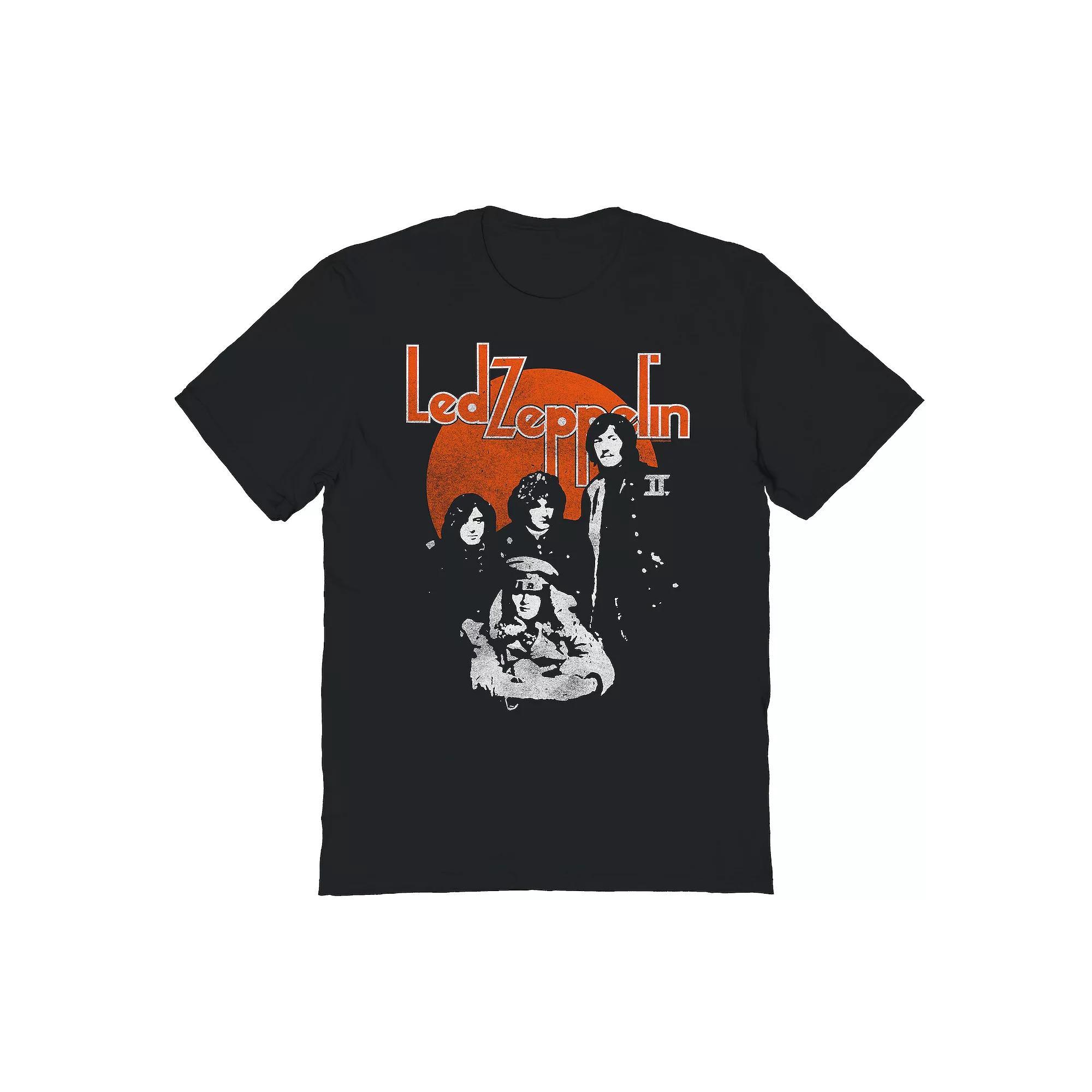 Men's Led Zeppelin Orange Circle Graphic Tee, Size: Small, Black Product Image