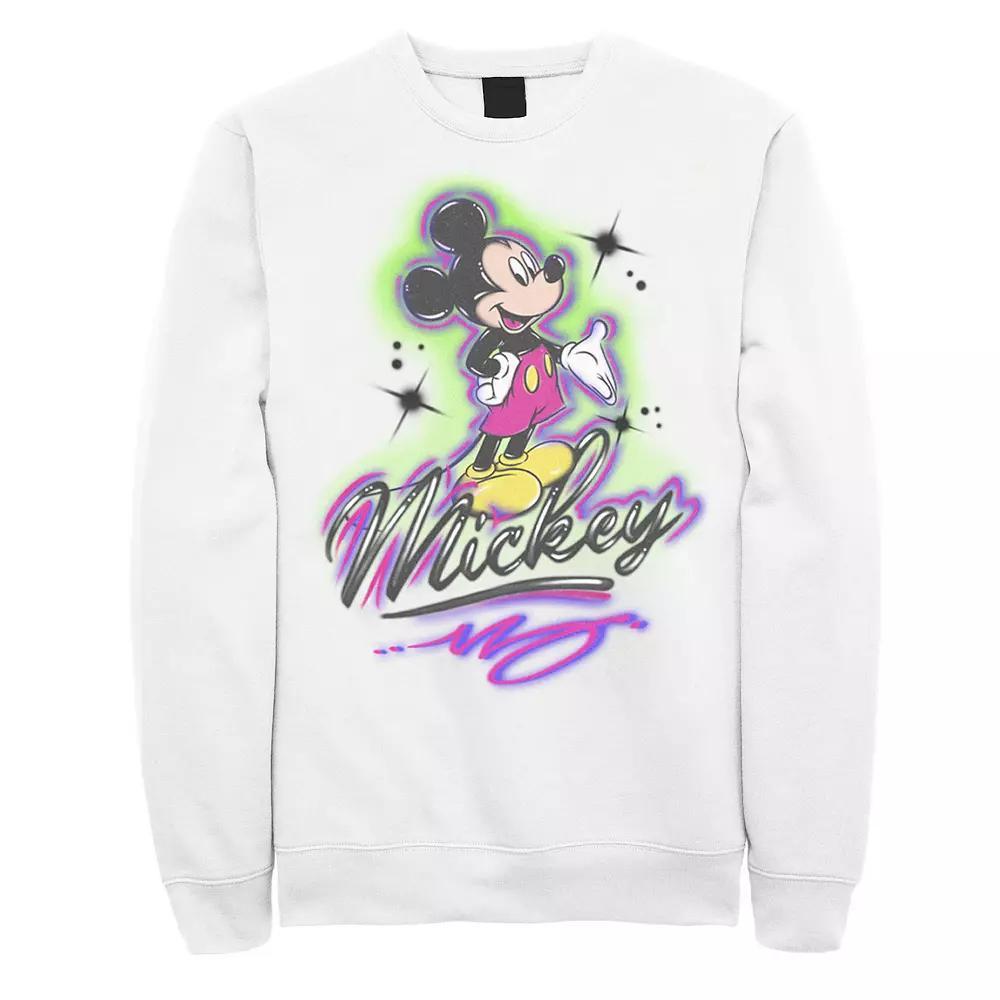 Disney's Mickey And Friends Mickey Mouse Airbrush Portrait Men's Sweatshirt, Size: Small, White Product Image